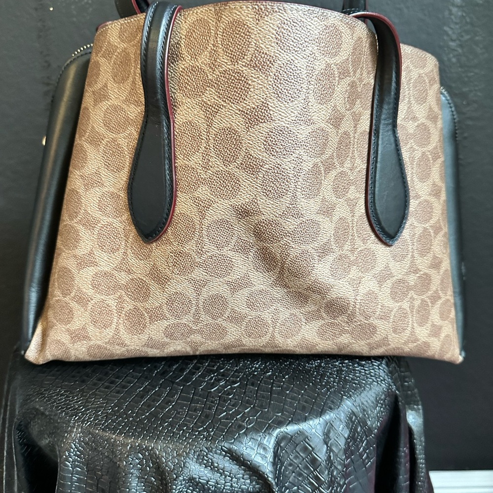 Brown and Black Coach Women's Bag
